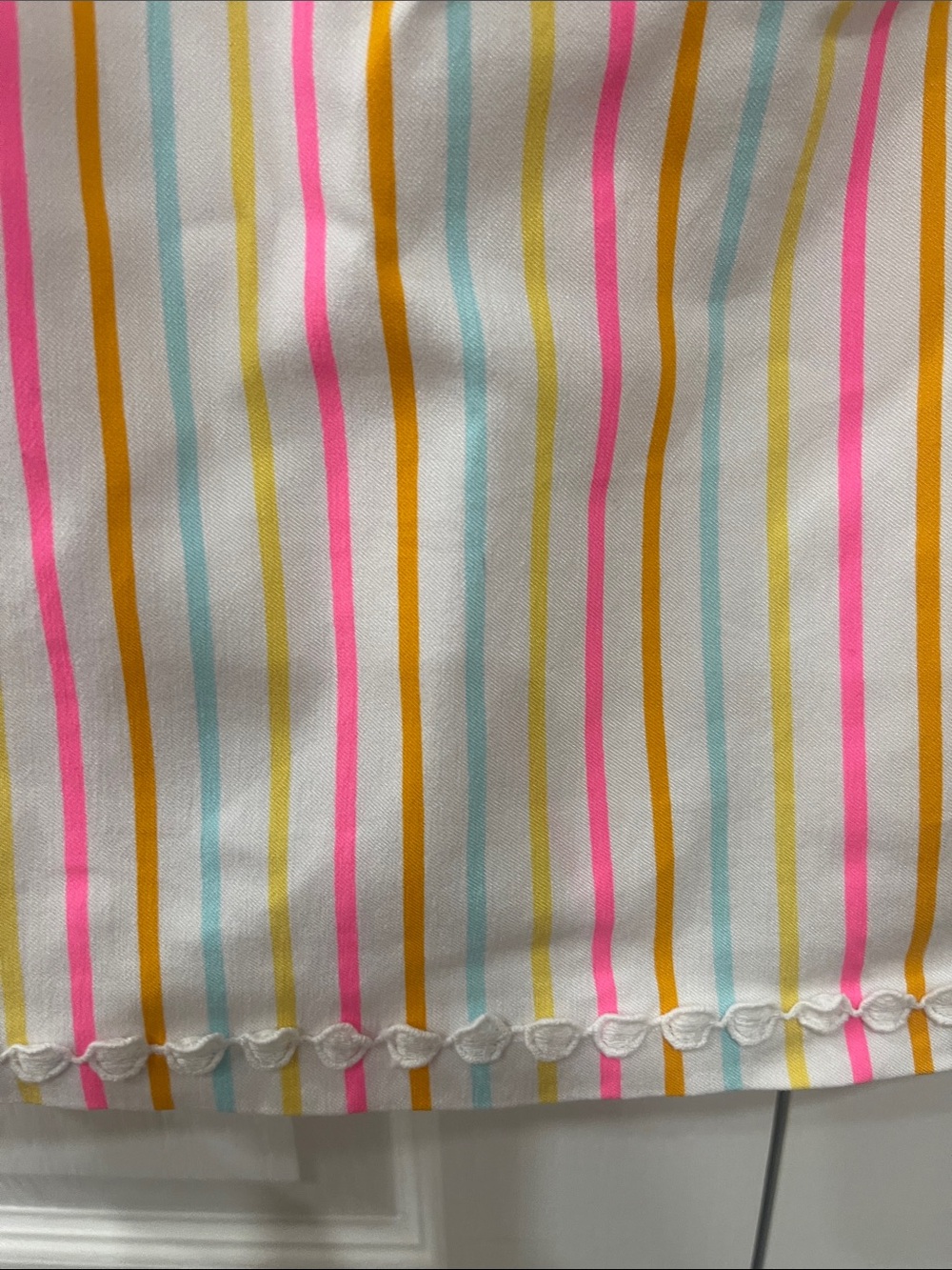 crown & ivy White Mini Skirt with Shorts underneath.Pink, Yellow & Blue Stripes - Picture 8 of 8